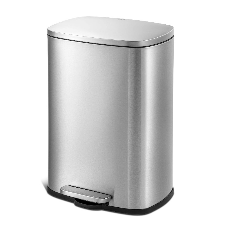 Commercial Kitchen Bin - Fingerprint-resistant soft-lid trash bin, heavy-duty handle-free