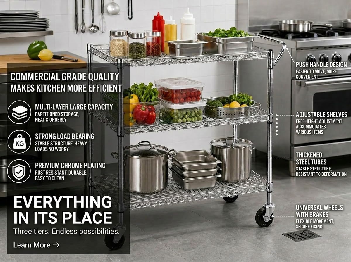 Heavy Duty Rolling Utility Kit - огляд і ціна Commercial Kitchen And Bar